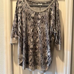 Maurices Black and Gray Snake Print Blouse